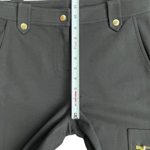 St. John Gold Label NWOT Black Gold Snap Zipper Angle Cargo Pointe Pant Size 8 - Picture 4 of 8